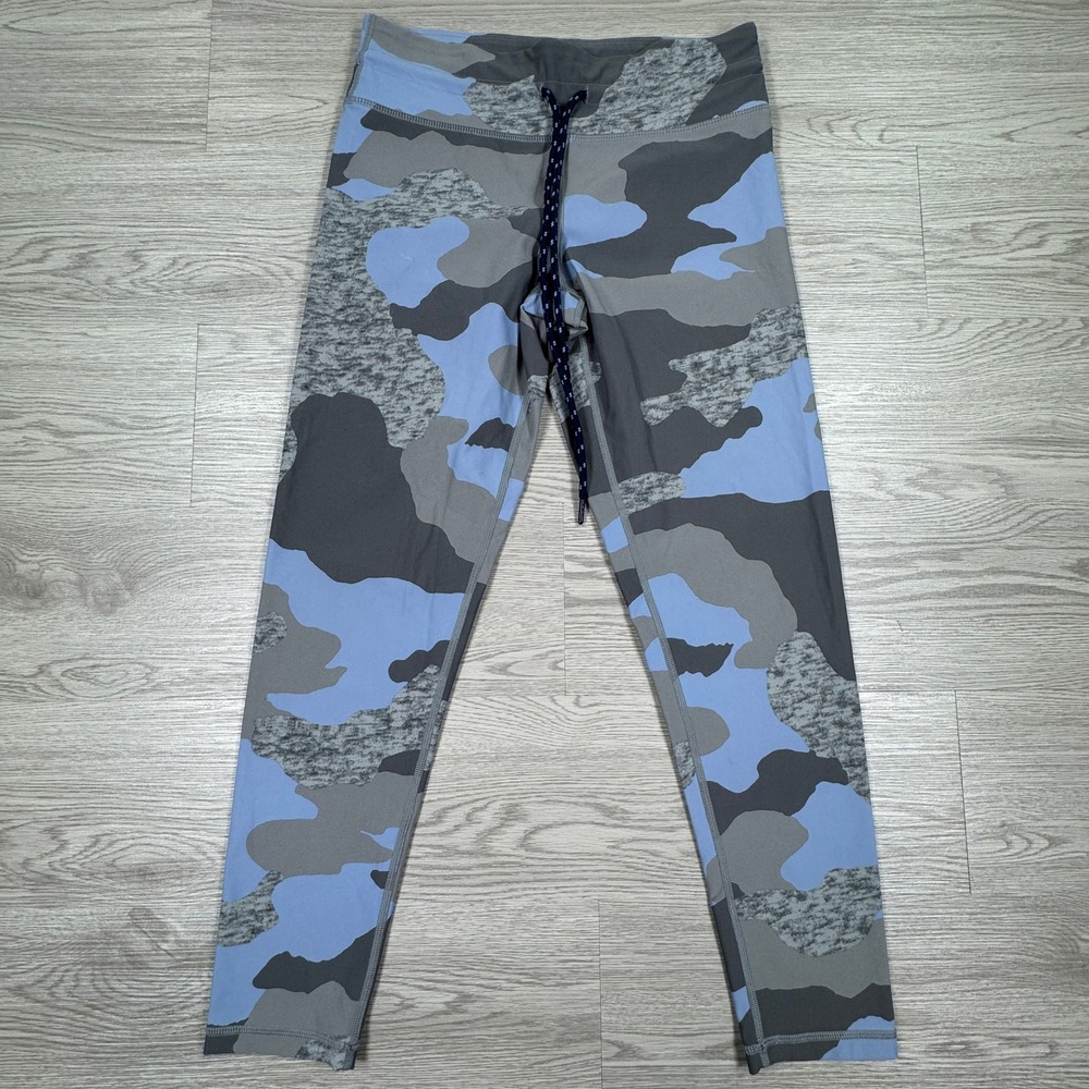 Aerie Womens Leggings Chill Play Move Blue Grey Camo Size M Drawstring Athletic